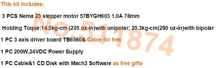 Лидер продаж! Wantai ЧПУ Nema 23 шаговый двигатель 57BYGH603 1A 290oz-in+ 3 оси драйвер платы TB6560 Пена Лазерная мельница гравер комплект