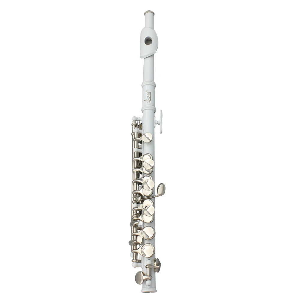 Top Quality LADE Silver Plated C key Piccolo Flute With Leather White