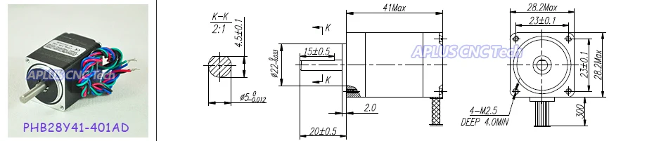 NEMA 11 Шаговые двигатели(11.3oz в/41 мм/0.6a)+ Шаговые двигатели Драйвер psr3015