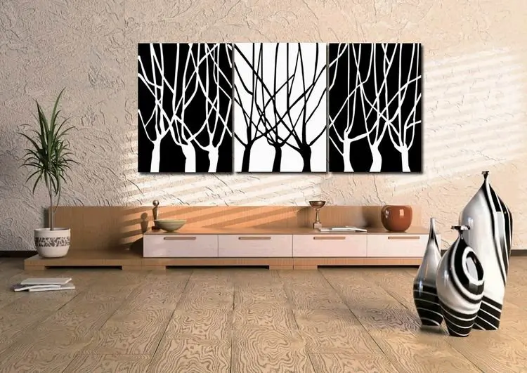 3panels Interesting Huge Modern Painting Canvascharmpicturepicture 3panels Interesting Huge Modern Painting Canvascharmpicturepicture Superb Canvas Wall Art Black White Tree 35 No Frame Pt35 In Calligraphy