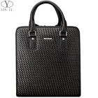 Best Price as low as $218.59 YINTE Men's Handbag Classic Business Briefcase Black Bag Weave Pattern Concise Fashion And High Capacity Men's Bag Totes T8298-1