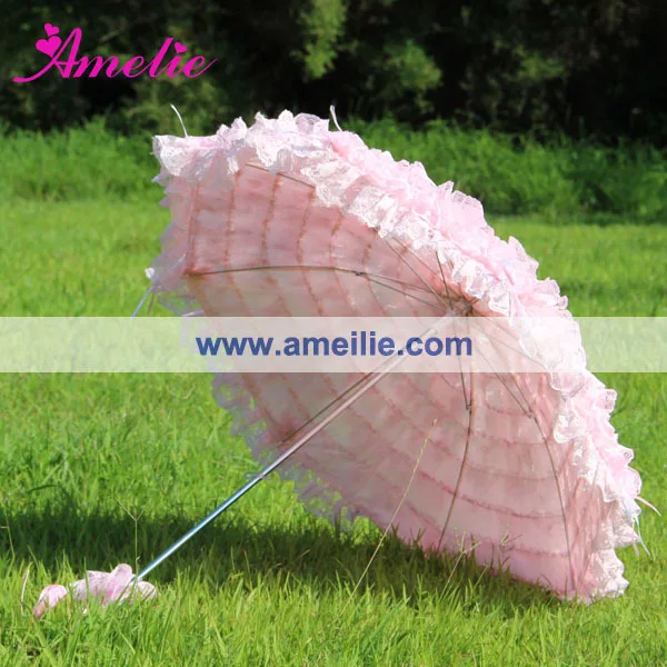 Розовый Кружево Свадебный зонтик