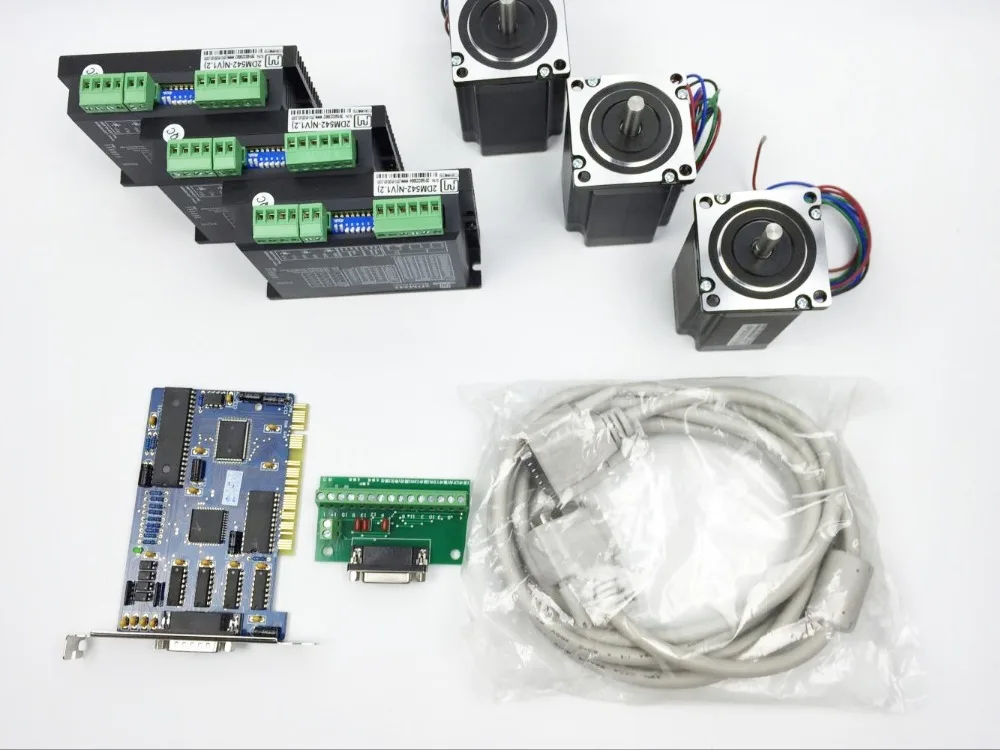 

CNC 3 Axis Kit,3PCS 2DM542 Sub replace 2M542 Stepper Motor + Engraving Machine Control Card 5.4.49+3pce 57 stepper motor