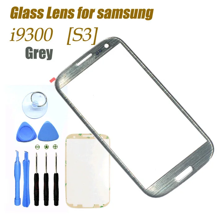 Оригинальное серое внешнее Сенсорное стекло для samsung Galaxy S3 SIII i9300 i535 L710 i747 T999+ 8 инструментов+ Бесплатные Клеи