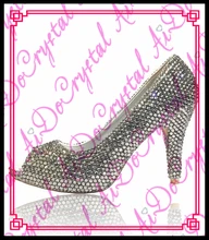 Aidocrystal 2016 handgemachte weiße strass peep toe 12 cm high heel schuhe mode frauen schuhe freies verschiffen