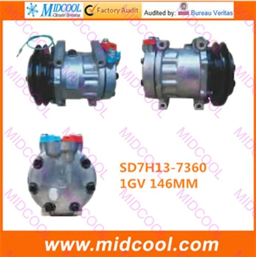  HIGH QUALITY AUTO AC COMPRESSOR SD7H13 1GV 146MM FOR SD7H13-7360 SD7H13 7360
