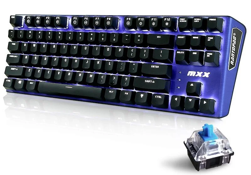 Новинка, Rantopad MXX 87 Key, USB Проводная Механическая игровая клавиатура с подсветкой, АБС-пластик, два цвета, клавишные колпачки, N-Key rolllover