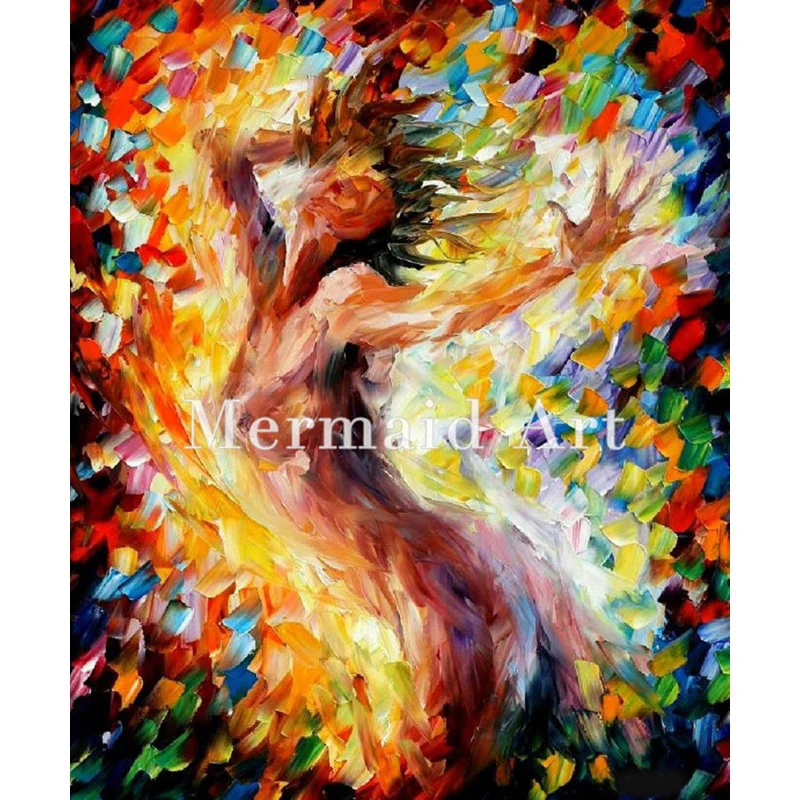 

Hand Painted Oil Painting On Canvas For Abstract Nude Songs Of Love Thick Palette Knife Painting Living Room Artwork Fine Art