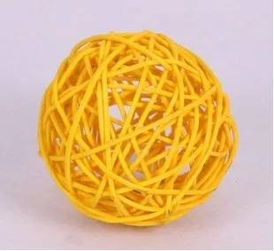 yellow 5 см смешанный цвет детский сад школьная подвеска Украшение круглый ротанговый шар свадьба и Рождественская вечеринка diy аксессуары - Цвет: yellow