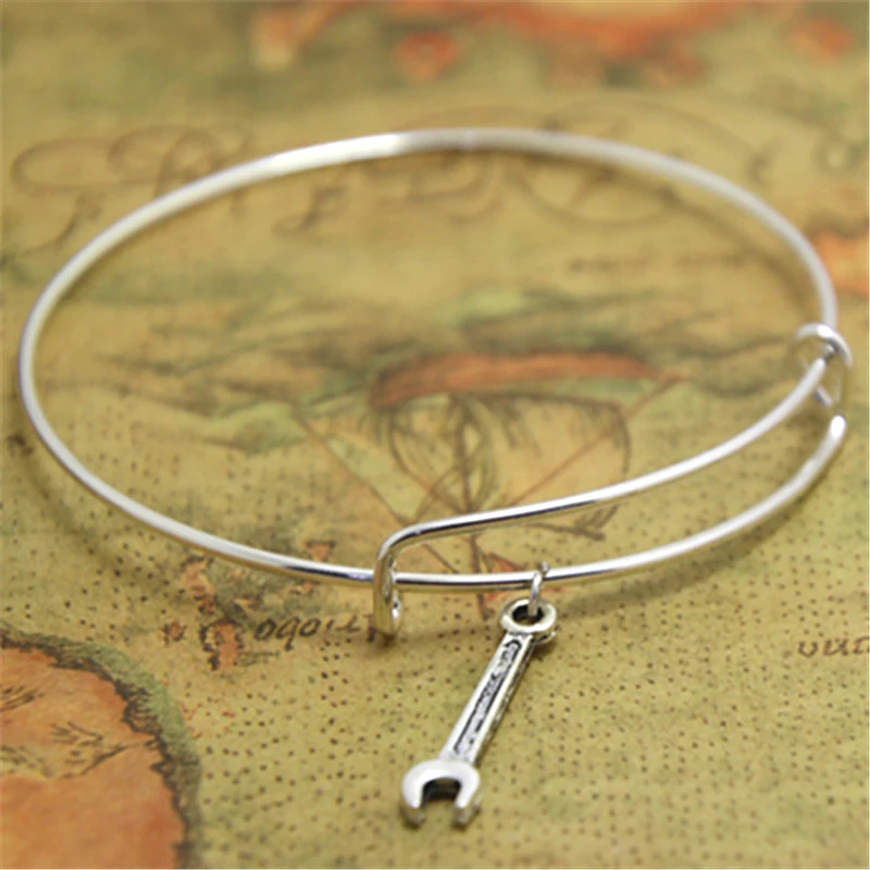 12 шт./лот ключ браслет гаечный Шарм Браслеты Регулируемый инструмент ювелирные