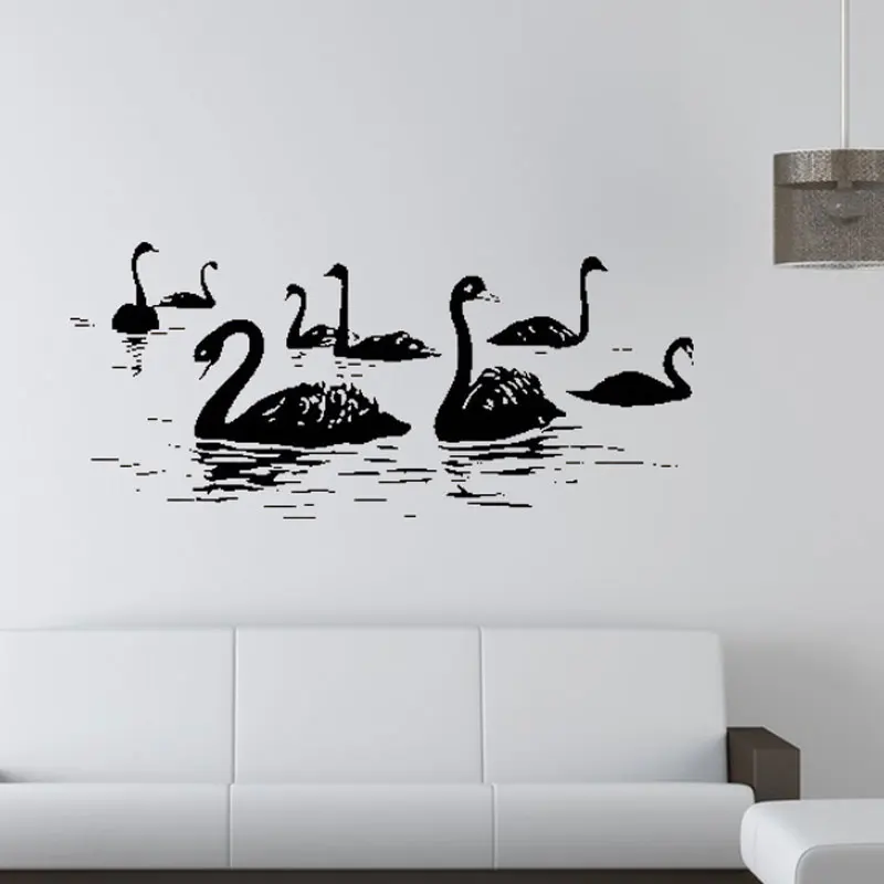 Swan Lake elegant art wall stickers can be removed home decoration