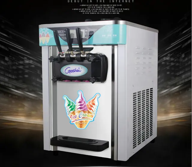 The new automatic three color mini ice cream machine soft ice cream