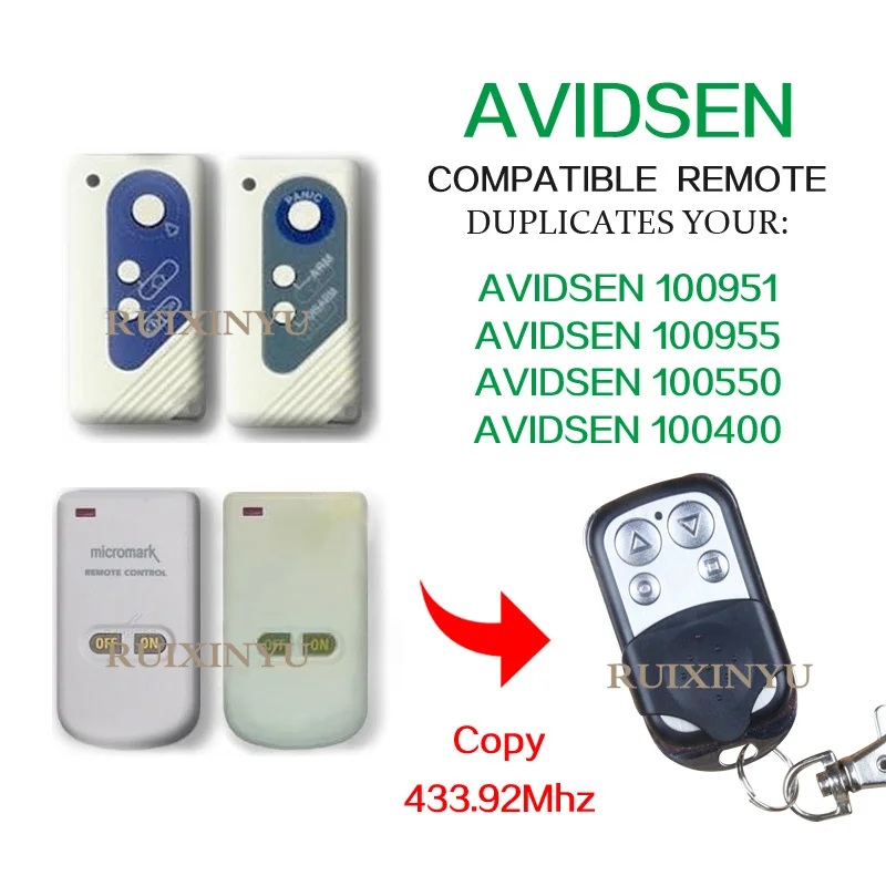 AVIDSEN 100951 100955 100550 100400 двери гаража AVIDSEN пульт дистанционного управления