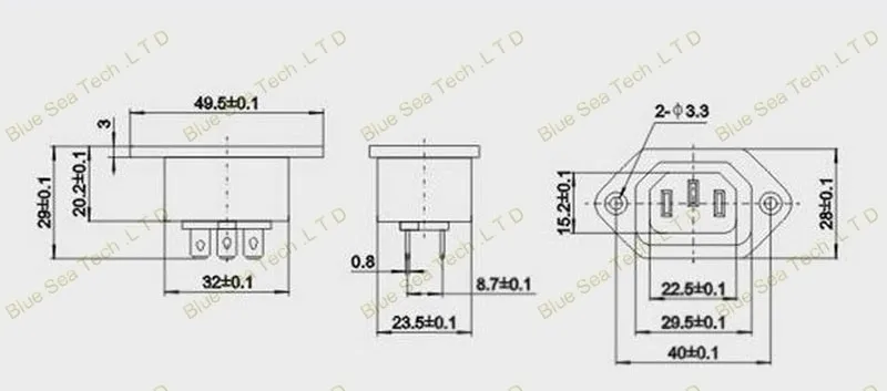 10 шт. 3Pin 10A/250 В AC Розетка, ICE320-C13 встроенный разъем, UPS/PDU серверах гнездо, CE сертификация