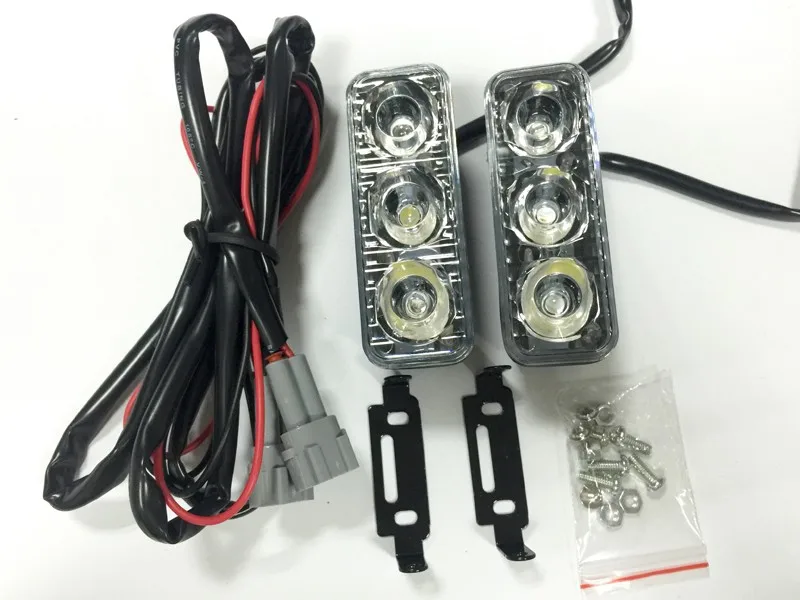 

2Pcs Car-Styling high power Aluminum Universal DRL LED Daytime Running Lights Waterproof super White DC12v Xenon car light