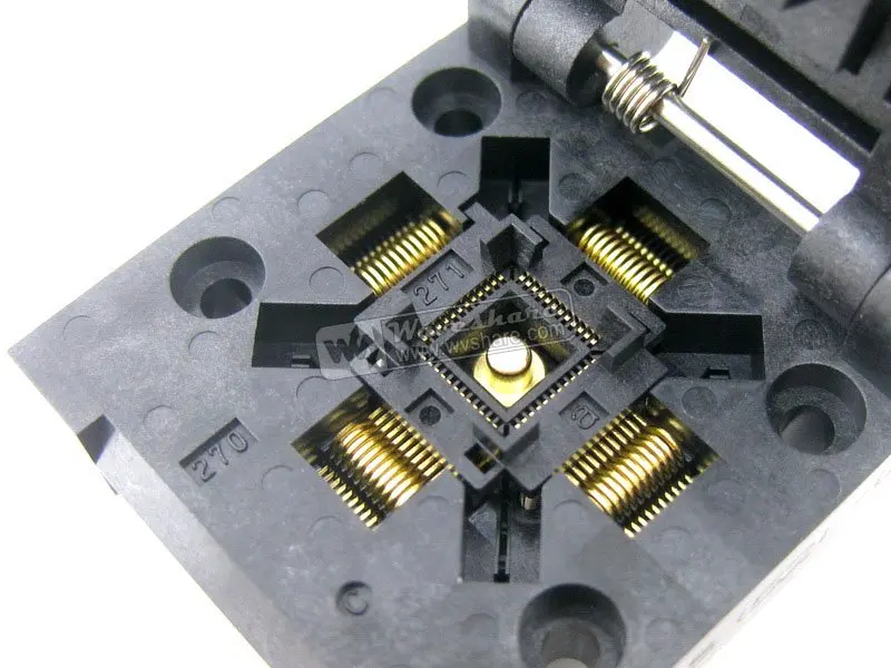 QFN-48(52)BT-0.4-01 QFN48 MLP48 MLF48 Enplas QFN 6x6 mm 0.4Pitch IC Test Burn-In Socket with Ground Pin