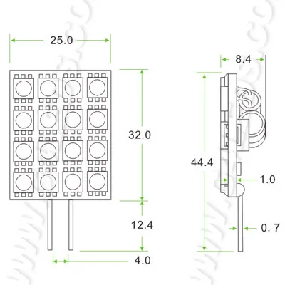 G4 светодиодный Би-полярности способны 16 Светодиодный 5050SMD AC/DC10-30V квадратный Тип для квадратного шкафа Светло-20 шт./лот