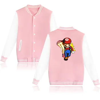 

Super MarioRun Autumn Long Winter Jacket Woman Plus Size in Game Cartoon Mario womens winter jackets and coats long