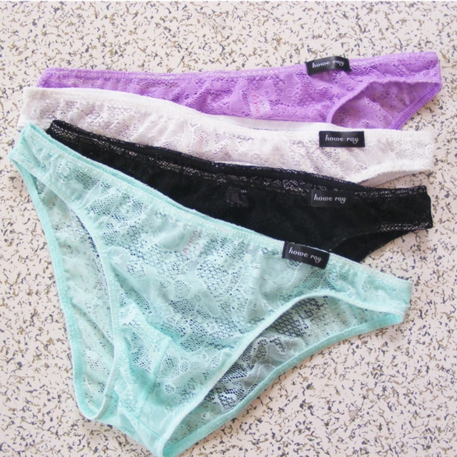 Sexy Mens Briefs Transparent Lace Panties For Men Low Rise Gay Lingerie Underpants Penis Pouch