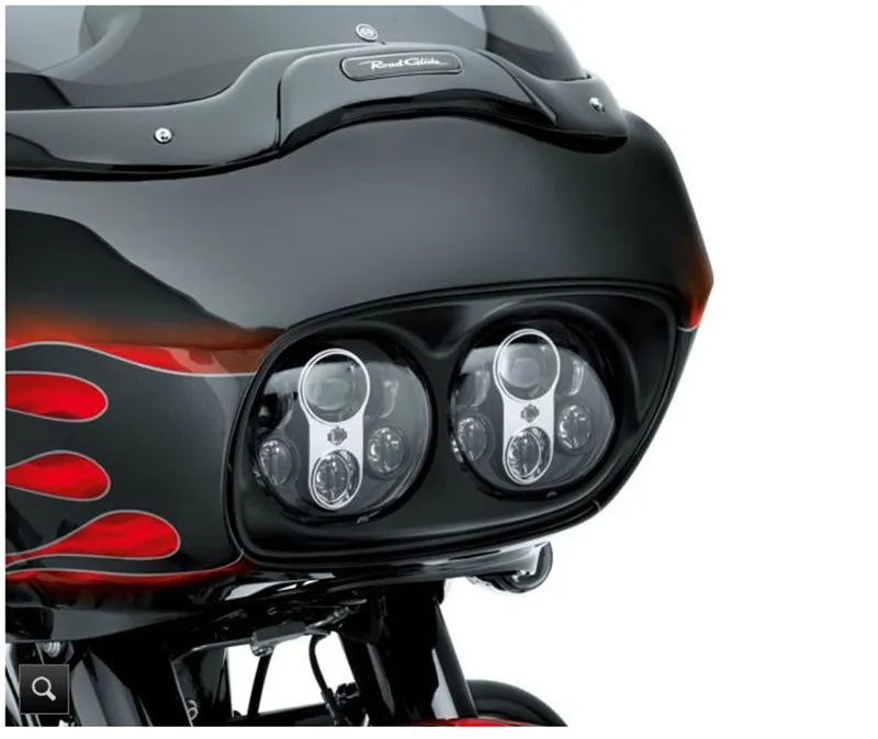 Аксессуары Motos Road glide светодиодный фонарь дальнего ближнего света двойная фара для Harley двойная светодиодная фара в сборе черная