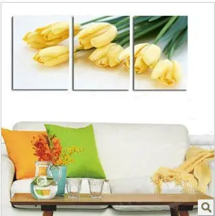 Вышивка пакет Лидер продаж лучшее качество вышивка крестиком триплет полноцветный желтый тюльпан цветок