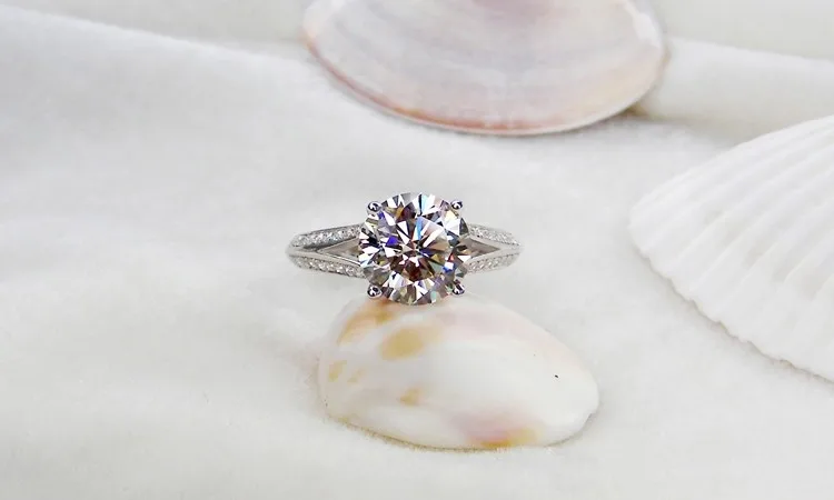 Аутентичное Moissanite проверьте Настоящее Белое золото кольцо 3CT Moissanite бриллиантовое кольцо сердца и стрелы 18 K Женское Обручальное кольцо невесты
