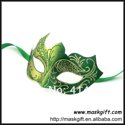 Потрясающие вечерние маскарадные маски для Хэллоуина высокого качества из зеленого пластика, Свадебная маска