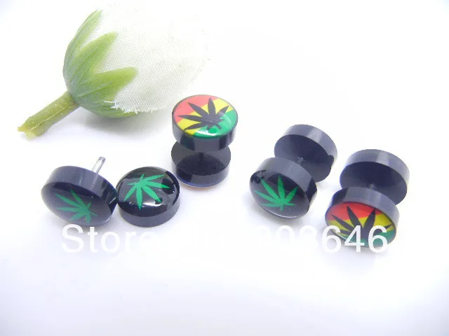 Lot100pcs логотипы Украшения для тела-поддельные Вилки Иллюзия уха сужается Expander мошенник подключаемых уха шпильки вид 10 мм
