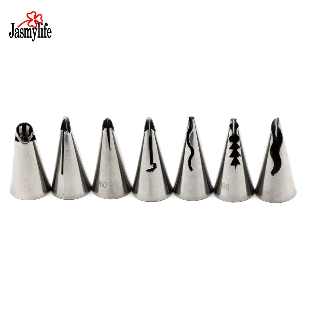 

Pastry Tips Set 7PCS/SET Bobbi Dress Decorating Nozzle Metal Cake Cream Butter Icing Pipping Nozzles Pastry Tools Russian Style