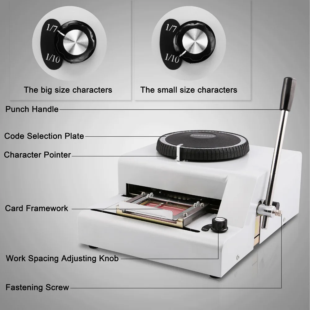 72 Manual PVC Card Embosser Credit ID Embossing Machine Chinese 