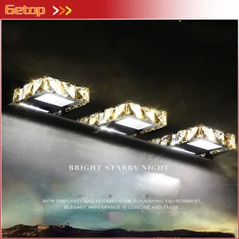 

GETOP Modern Polyhedral Crystal LED Chip Mirror Wall Lamp Waterproof Anti-fog Cabinet Light Toilet Dressing Room Make-up Lamp