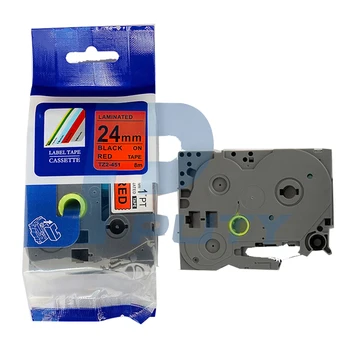 

Hot Sale 10pcs/lot Black on red tz label tape cassette TZe-451 tz-451 for p touch Maker