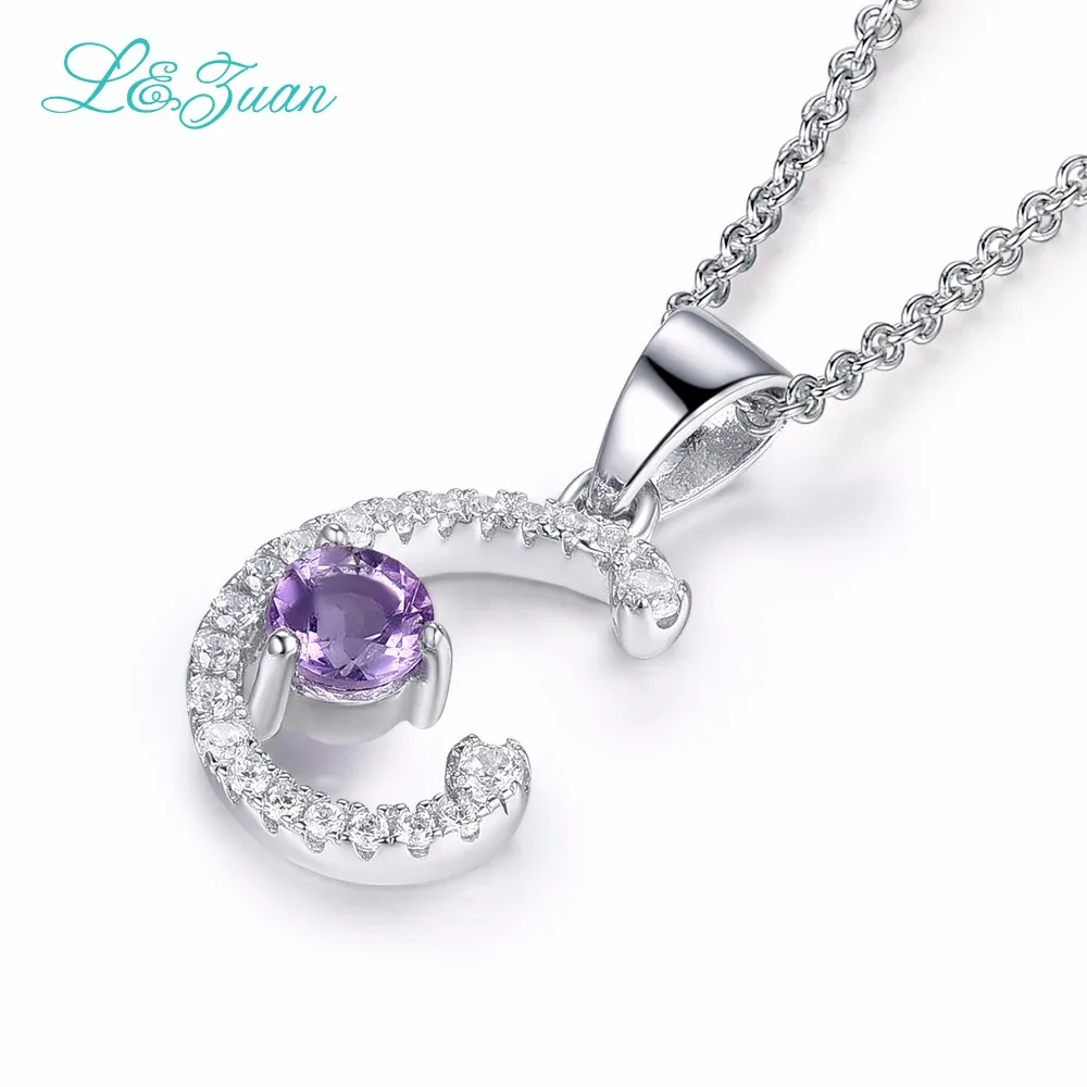 L& zuan "C" Подвеска из стерлингового серебра 925 пробы 0.74ct Подвеска из драгоценных камней модное ожерелье для женщин хорошее ювелирное изделие с серебряной цепочкой подарок