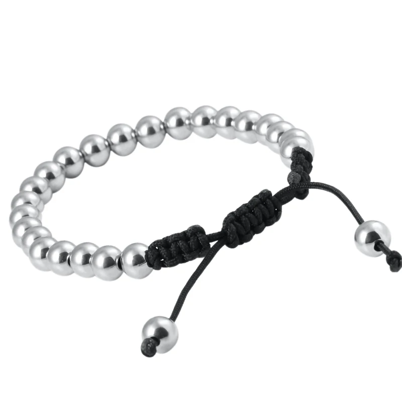 10pcs 8mm Micro Pave Black Stoppers Beads New Anil Arjandas Macrame Bracelets,Briading Macrame Bracelet For Men Jewelry BC-0064