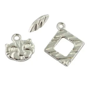 60Sets Silver Plate Cat toggle clasp w/drop A5055SP FREE SHIPPING