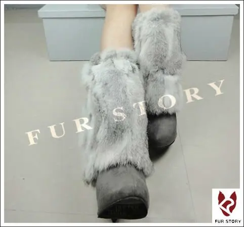 Fur Story/080102 г., гетры с натуральным кроличьим мехом, женские гетры для ног, 7 цветов, длина 23 см, гетры с натуральным кроличьим мехом