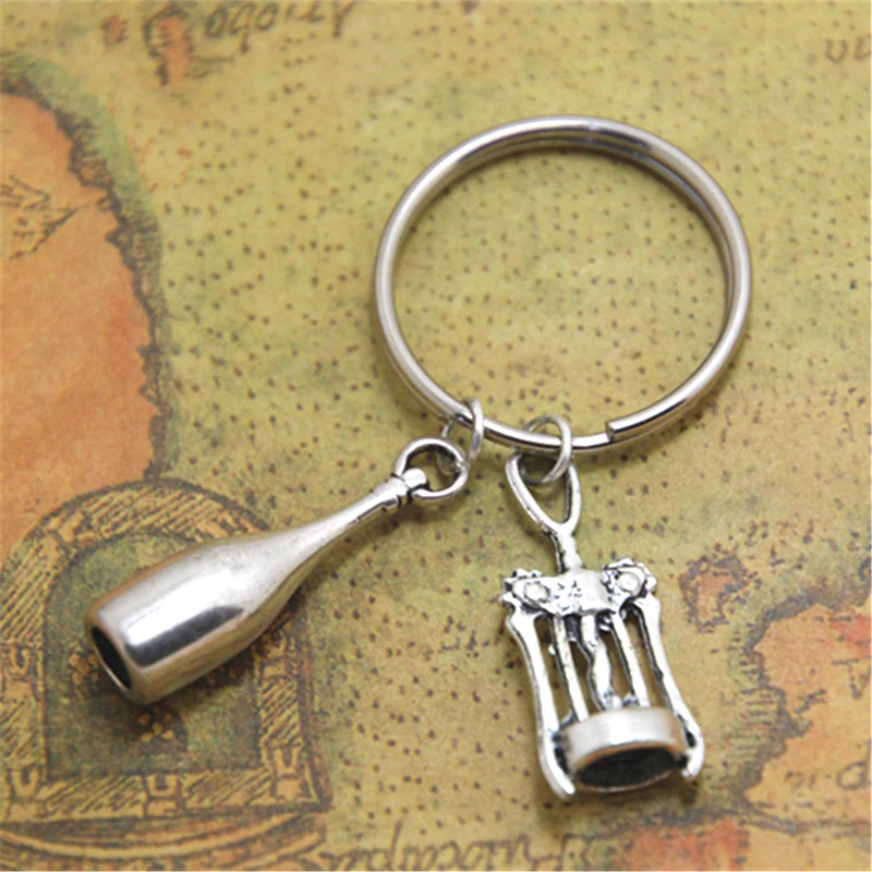 12pcs/lot Wine Bottle Bottle Opener Keychain Bottle Opener Charm