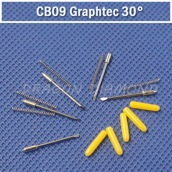 Винил Инструменты 5 шт. CB09 Graphtec плоттер лезвием ножа 30 градусов+ 1 шт. плоттер graphtec держатель лезвия для винила плоттер резак