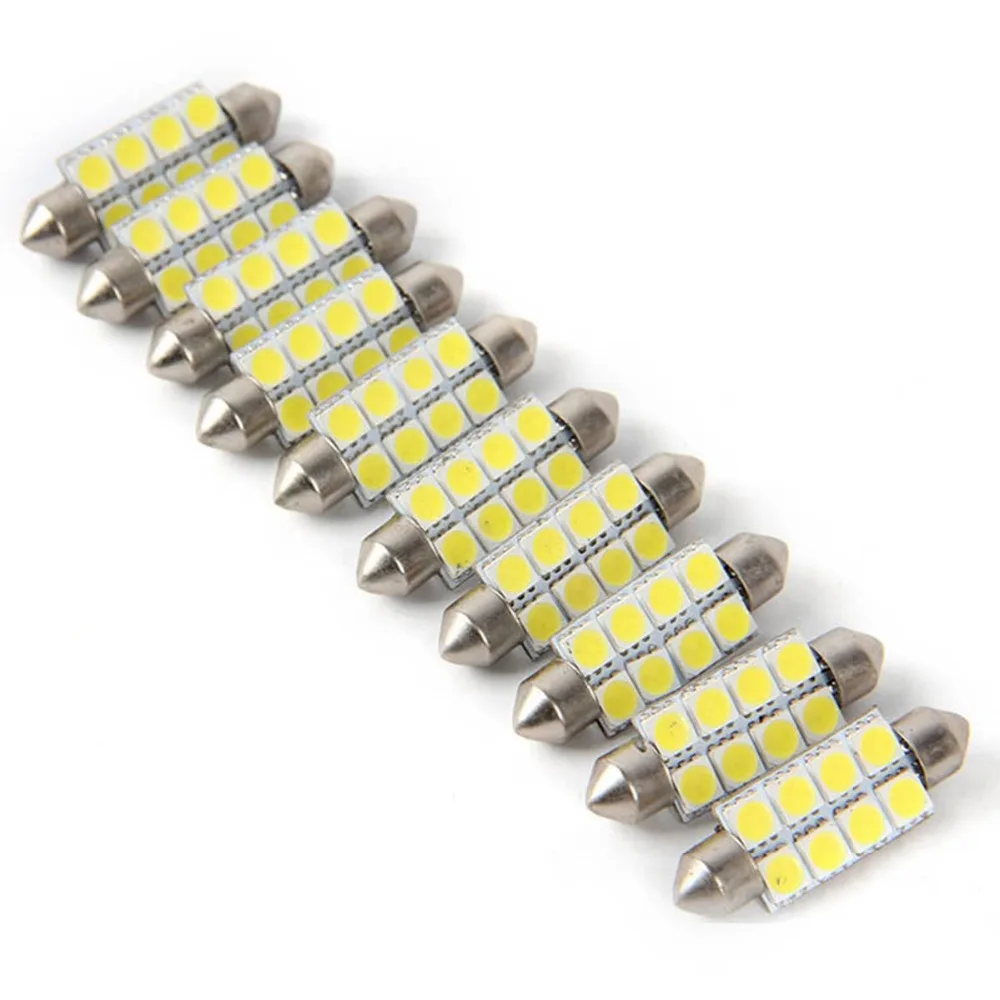 100 шт. 42 мм 5050 8SMD Белый Micro USB общего автомобиля гирлянда для салона купольный светодиодный лампы DC12V