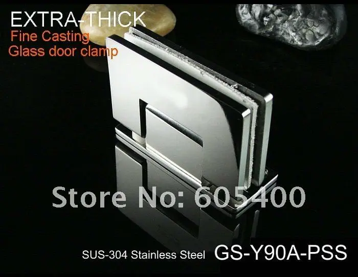Гарантия качества 304 нержавеющая сталь ванная комната стеклянная дверная петля GS-Y90A-SSfine светильник