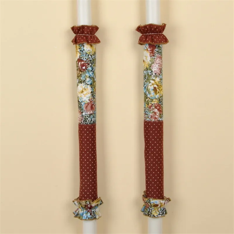 1Pair Refrigerator Handle Covers Floral Dot Print Fridge Door Handle