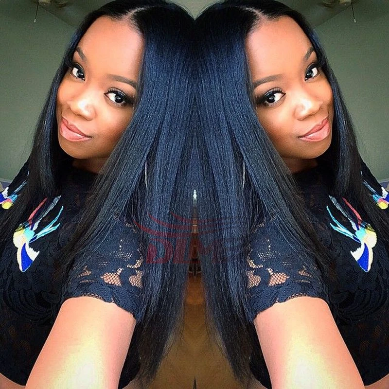 130 Density Full & Thick Malaysian Italian Yaki Lace Front Wig Human
