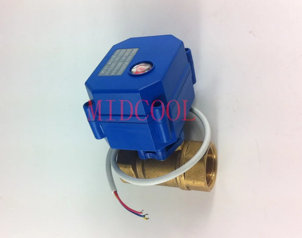 Brass Motorized Ball Valve 1-1/4" DN32 DC3-6V electrical controlling(two-way) valve wires CR-01/CR-02/CR-05