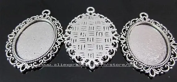 400 шт./лот старинное серебро овальная рамка Камея 39x29 мм выводы (Fit 25x18 мм) бесплатная доставка