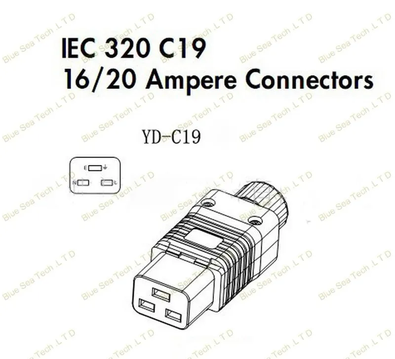 ; набор из 10 шт. IEC320-C19 SS-809 Мощность разъем кабельного шнура C19 Женская штепсельная розетка PDU Мощность проводки съемный штекер, UPS штепсельной вилки