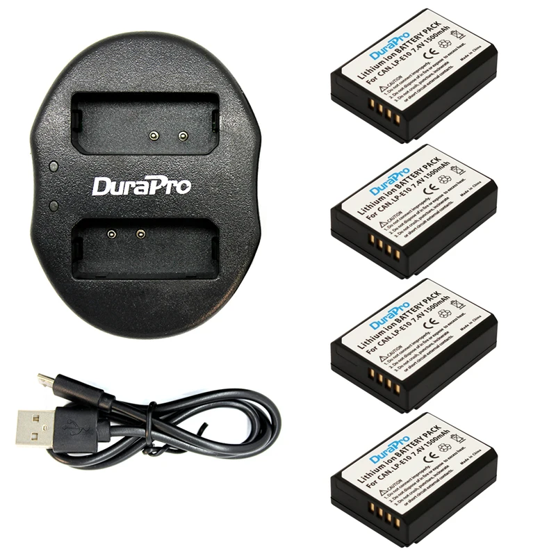 4 шт./лот LP-E10 LP E10 LPE10 Перезаряжаемые Камера Батарея+ Dual USB Зарядное устройство для цифровой однообъективной зеркальной камеры Canon EOS 1100D 1200D поцелуй X50 X70 Rebel T3 T5