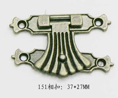 10Pcs 37*27MM zinc alloy buckle hasp hasp wooden wine box with lock Buckle Antique Padlock Hardware