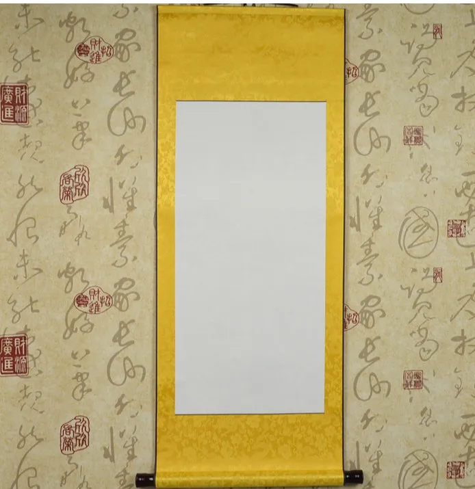 Китайская живопись бумага в рамке каллиграфия прокрутка пустая четыре фута