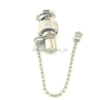 

10 Pieces Nickelplated RF Coax Connector BNC Male Plug Terminator 75 Ohm with Chain Adapter Convertor