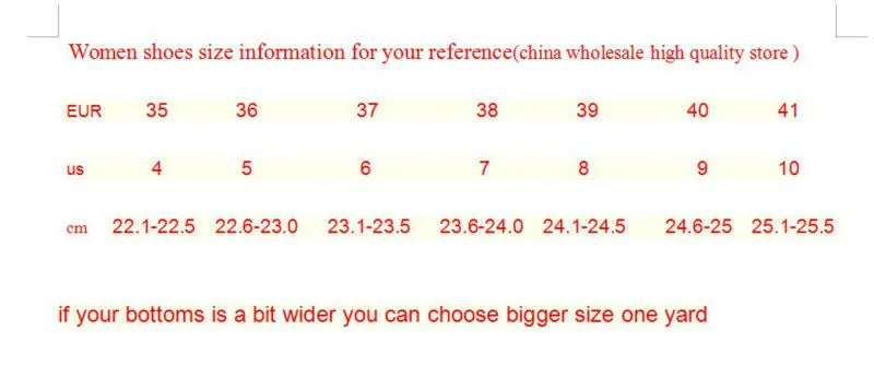 women shoes size